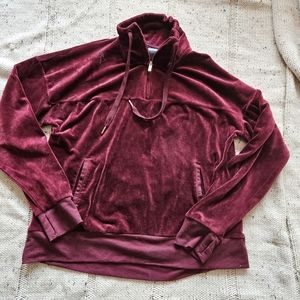 Velour Quarter Zip Sweatshirt